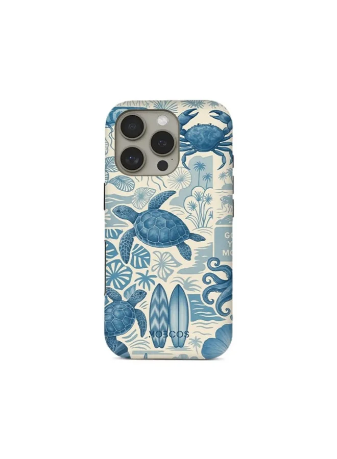 Mobcos iPhone 16 Pro Max Ocean Blueprint Premium Case Compatible with Hybrid Dual-Layer Hard Shell + Silicone Protection - Scratch-Resistant Shockproof Mobile Cover