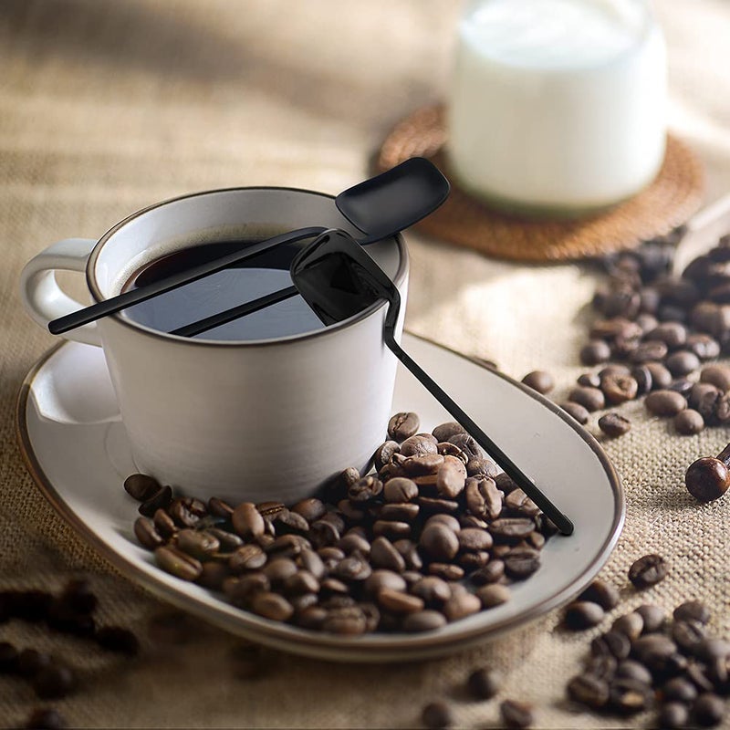 Iqcwood Espresso Spoons 6 Pieces Demitasse Spoons 5.6 Inches Stainless Steel Small Spoons Coffee Spoons Black Spoons Tea Spoons Dessert Spoons Mini Spoons For Coffee Sugar Tea Ice Cream - Image 3