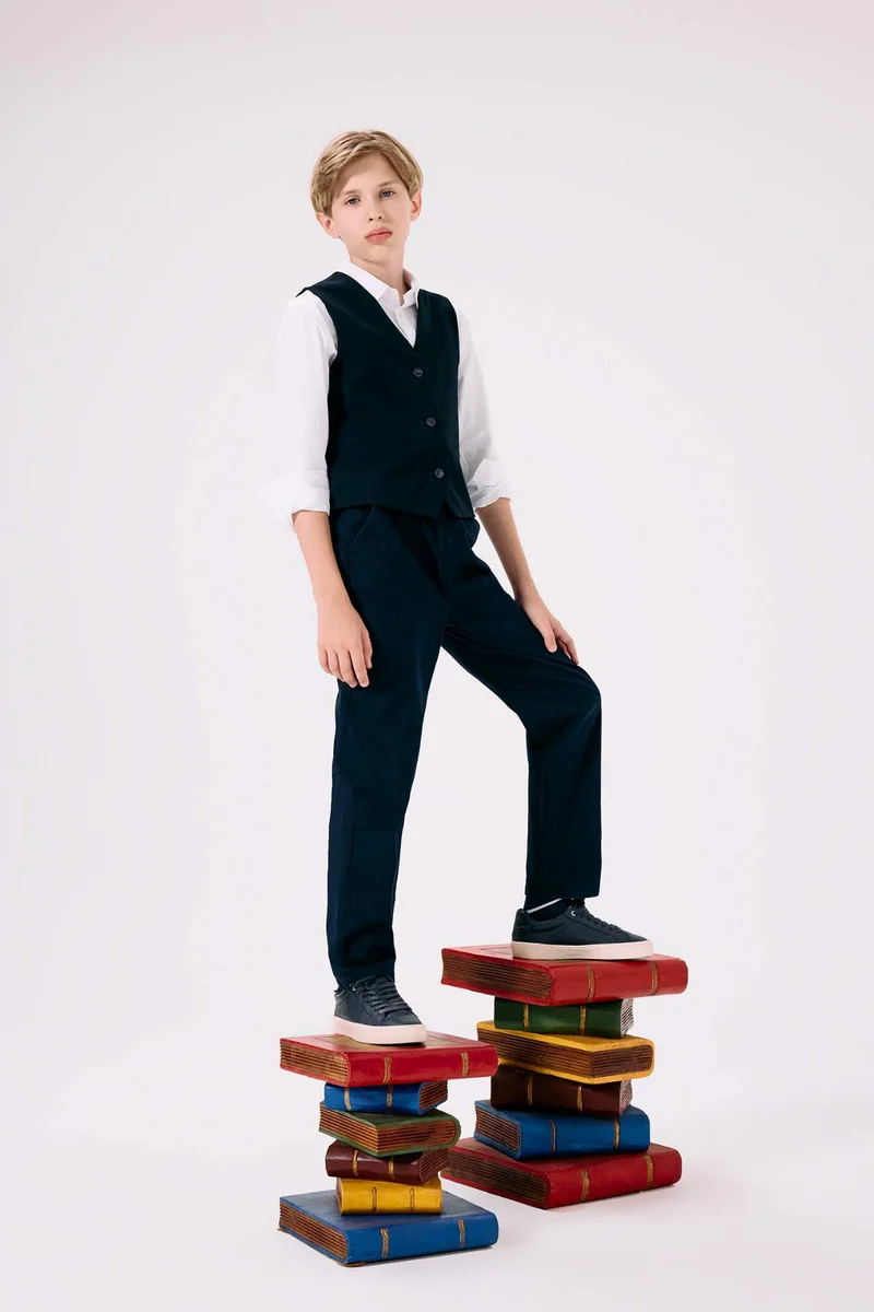 DeFacto Boy Straight Leg Gabardine Trousers