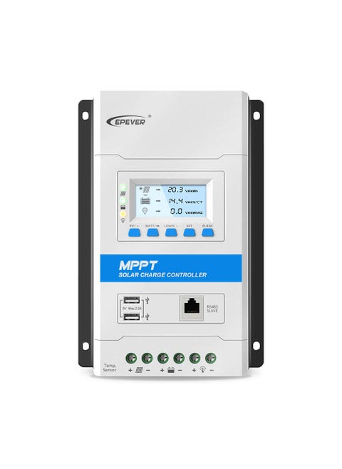 EPEVER 20A MPPT Solar Charge Controller 12V24V Auto Working Max PV 100V Modular Design Solar Panels MPPT Regulator with LEDLCD Display Double USB Port for Solar Home System