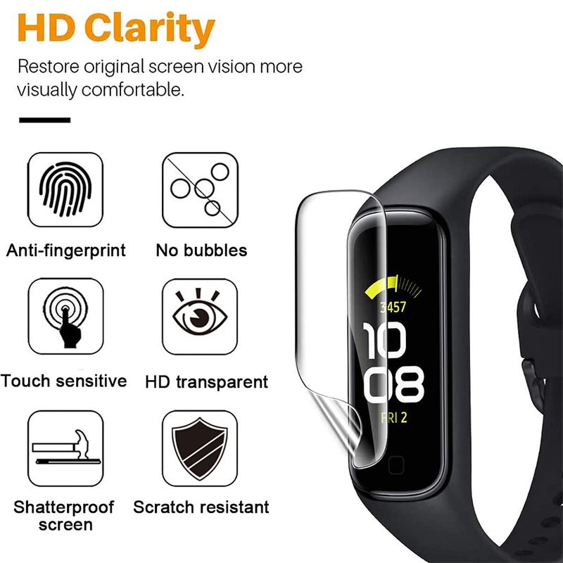 Lustre 6 Pack Replacement Bands Compatible with Samsung Galaxy Fit 2 SM-R220 for Women Men Classic Watch Band Strap Wristband for Galaxy Fit 2 Smart Watch (Come with Two Protective Film) (6 Pack-2) - Image 2