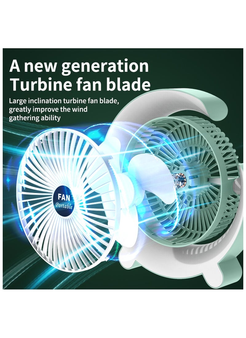 Generic Multifunction USB Battery Fan, with LED Light, Quiet, 180° Rotation, with 3 Speed, Regulation for Home, Office, Travel, Camping, Outdoor and Indoor  - Image 5