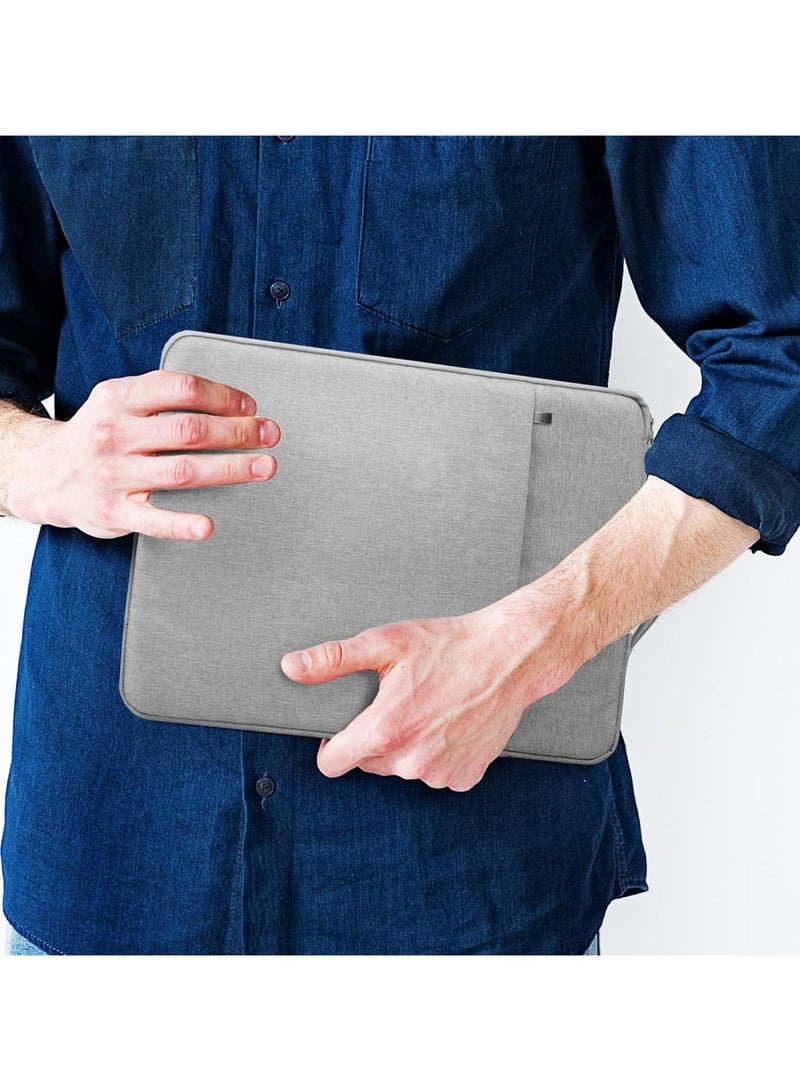 حقيبة حمل للكمبيوتر المحمول مقاس 11 بوصة مع مقبض جيب لجهاز Mac Acer Asus Dell Chromebook VivoBook HP Stream Samsung Chromebook 2 3 4، 12 بوصة Surface Pro 3 4 6 7 7+، رمادي - Image 2