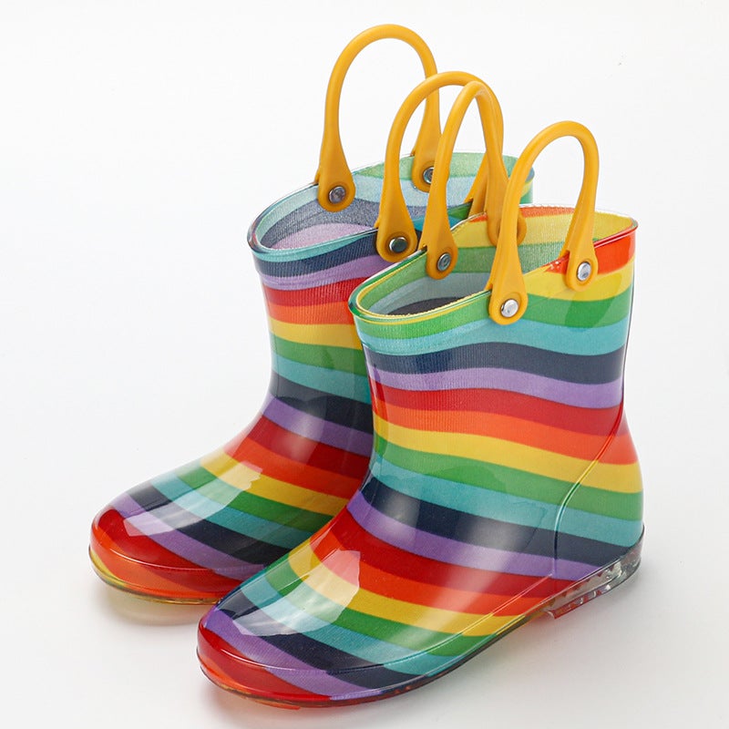 Cross Mirror Export Children'S Portable Creative Cute Flower Cloth Children'S Rain Boots Baby Rain Boots Rubber Shoes - Image 1