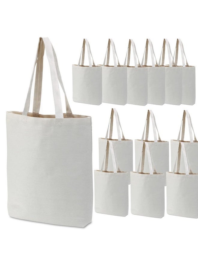 GiftExpress Pack Of 26 Canvas Tote Bag Bulk, Cotton Totes For Embroidery, Crafting , Diy Projects, Bridesmaids Totes, Reusable Grocery Shopping Bags, 13 X 11 Inch(26 Pack)  - Image 1