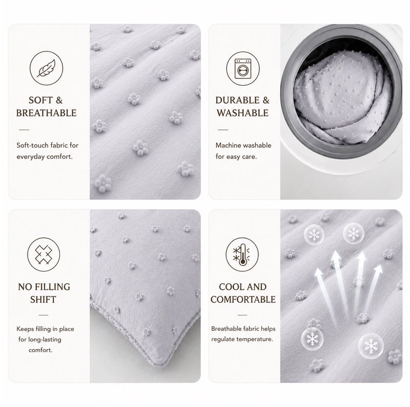 HOMETOPIA Luxury King Size 6-Piece Comforter Set 264×229 cm – Embossed Fabric, Ultra Soft & Breathable Fabric, Comfortable, All-Season Use, Premium Quality, Ideal for AC Rooms & Home Use in Saudi Arabia. - Image 5