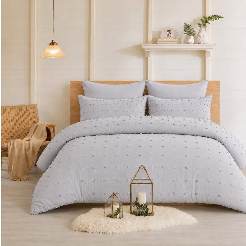 HOMETOPIA Luxury King Size 6-Piece Comforter Set 264×229 cm – Embossed Fabric, Ultra Soft & Breathable Fabric, Comfortable, All-Season Use, Premium Quality, Ideal for AC Rooms & Home Use in Saudi Arabia. - Image 1