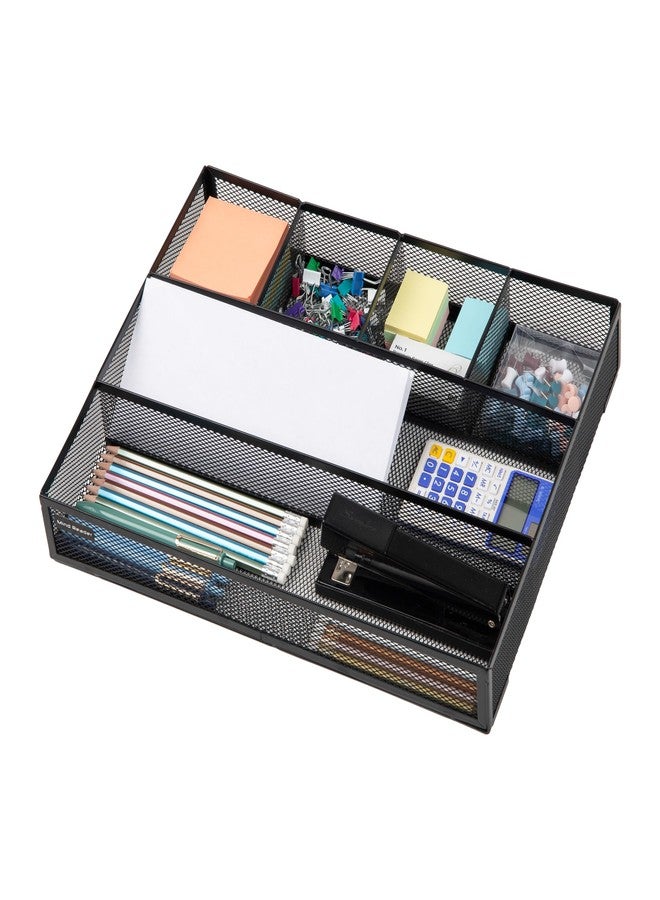 Mind Reader Drawer Organizer, Desk Org, Utensil Organizer, Office, Kitchen, Metal Mesh, Set of 2, Black - Image 5