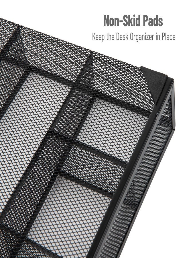 Mind Reader Drawer Organizer, Desk Org, Utensil Organizer, Office, Kitchen, Metal Mesh, Set of 2, Black - Image 4