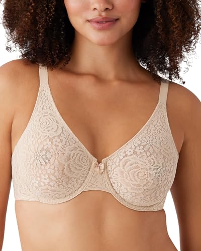Wacoal Women's Halo Lace Unlined Convertible Underwire Bra, Natural Nude, 36DD - Image 1