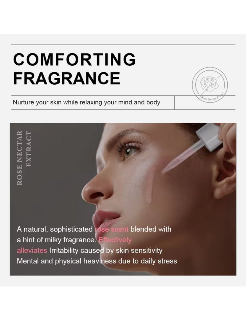 AuQuest Rose Nectar Serum Rose Face Serum Soothe and Calm Soft Smooth Skin and Intensive Hydration Hydrating Moisturizing Nourishing Face Serum for Dry Sensitive and Fine Line Skin Rose Whitening Serum 32ml - Image 3