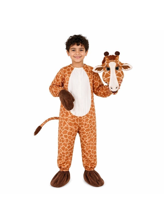 Kids Giraffe Costume Full Body Onesie - Beige & Brown - Image 1
