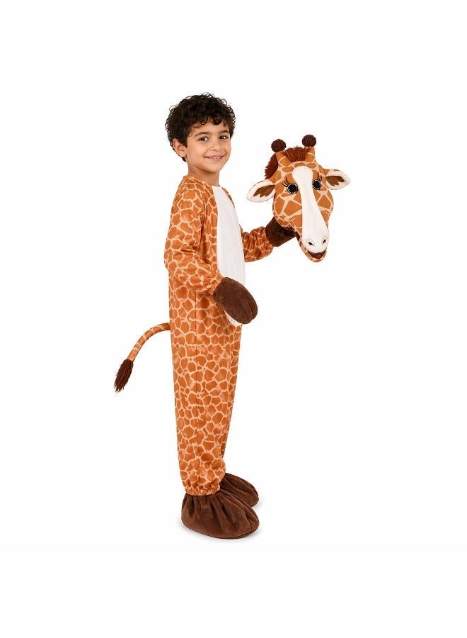 Kids Giraffe Costume Full Body Onesie - Beige & Brown - Image 2