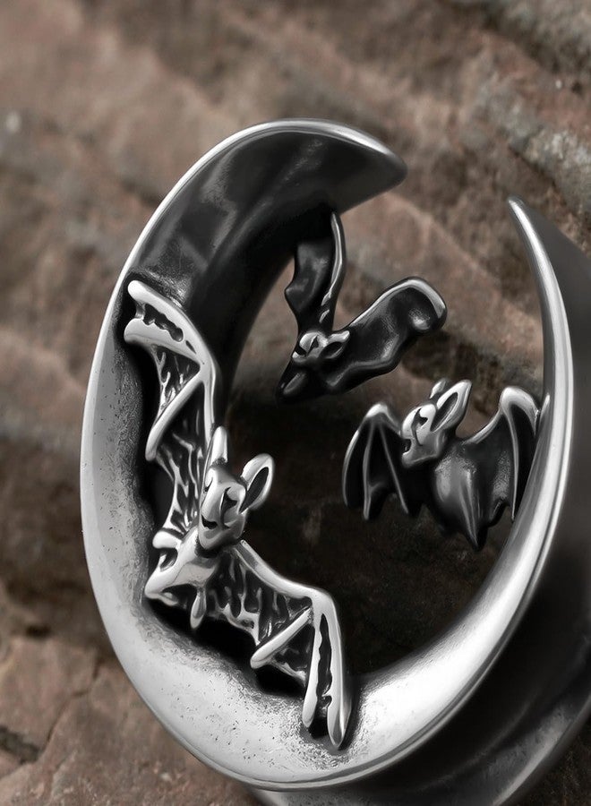 ERKUOO 2PCS Gothic Bat Ear Tunnels 6mm-25mm Open Saddle Plugs Gauges Double Flare Stretching Piercing Jewelry for Women Men Alternative Festival Fashion - Image 5