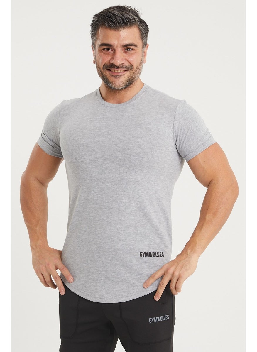 Gymwolves Sports Men's T-Shirt | Gray | T-Shirts | Workout Tanktop | Never Give Up |  - Image 1