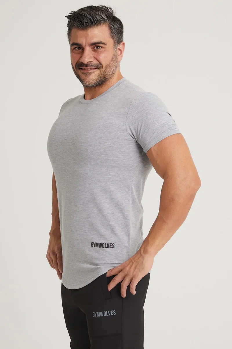 جيموولف Sports Men's T-Shirt | Gray | T-Shirts | Workout Tanktop | Never Give Up |