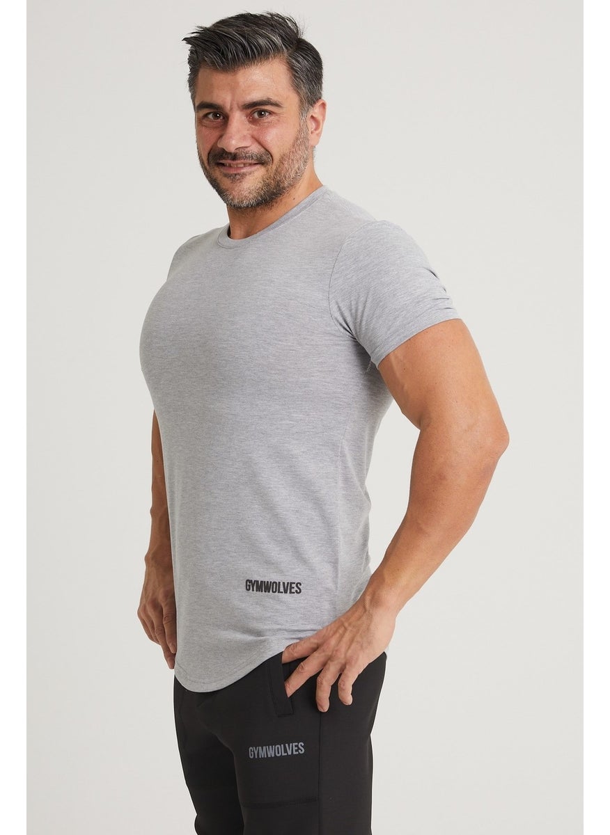 Gymwolves Sports Men's T-Shirt | Gray | T-Shirts | Workout Tanktop | Never Give Up |  - Image 5