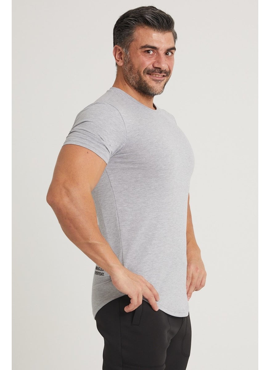 Gymwolves Sports Men's T-Shirt | Gray | T-Shirts | Workout Tanktop | Never Give Up |  - Image 2