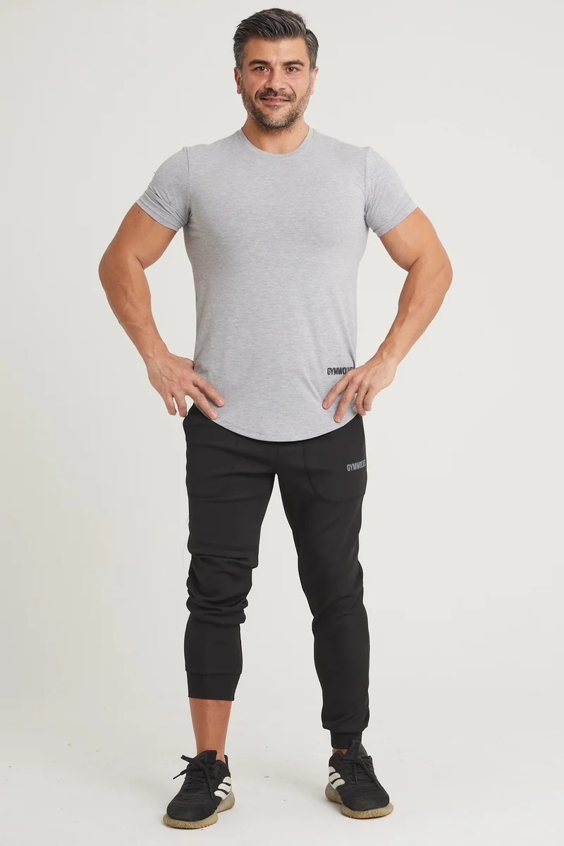 جيموولف Sports Men's T-Shirt | Gray | T-Shirts | Workout Tanktop | Never Give Up |