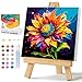 Offito Framed Paint by Numbers Kit for Adults Beginners Kids Ages 812 Sunflower Acrylic Easy Paint by Number with Frame Watercolor Paint by Number Kits on Canvas Framed 10 10 Inch without Easel - Image 2