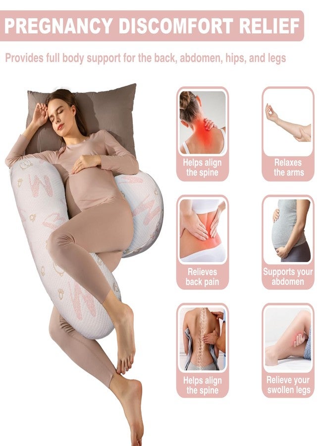 Anfrandce Pregnancy Pillow, Maternity Pillow for Pregnant Women, Full Body Pillow for Pregnant Women Sleeping, Support for Back, Belly, Legs, HIPS - Image 2