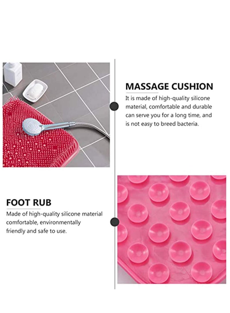Foot Cleaner Mat Scrubber Rub Shower Cup Acupressure Massager Pad Non-Slip Smooth Exfoliating Deep Clean Improve Circulation Exfoliation Relieve Tired Reduces Pain Soothes Achy Brush Pink - Image 4