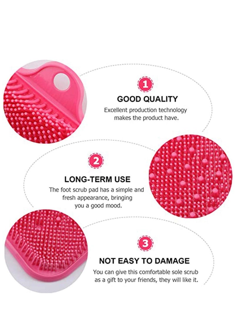 Foot Cleaner Mat Scrubber Rub Shower Cup Acupressure Massager Pad Non-Slip Smooth Exfoliating Deep Clean Improve Circulation Exfoliation Relieve Tired Reduces Pain Soothes Achy Brush Pink - Image 3