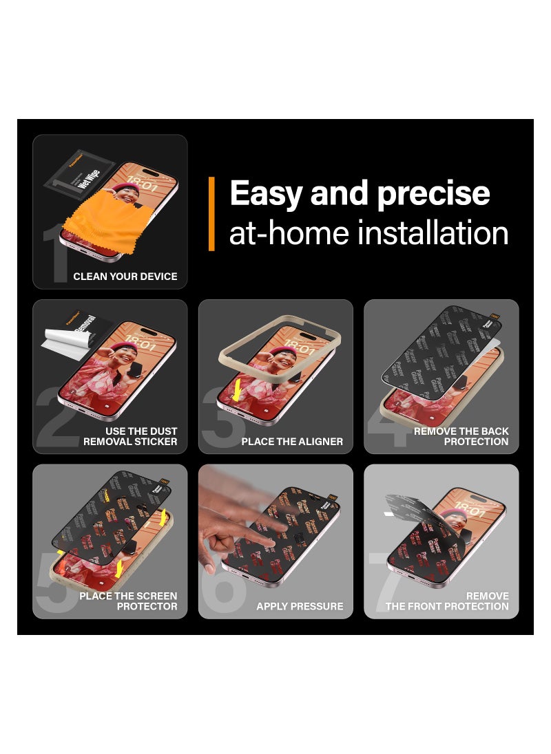 PanzerGlass - PanzerGlass™ Advanced Anti-Reflective and Anti-Blue Light Screen Protector for Apple iPhone 15, Protect Your Eyes, Protect Your Phone - Case friendly full screen protector with mounting aid - Image 1