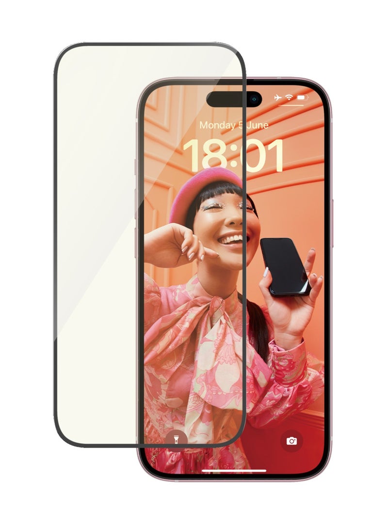 PanzerGlass - PanzerGlass™ Advanced Anti-Reflective and Anti-Blue Light Screen Protector for Apple iPhone 15, Protect Your Eyes, Protect Your Phone - Case friendly full screen protector with mounting aid - Image 1