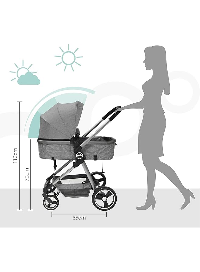 erorex Pro 2 In 1 Stroller Dark Grey - Image 4