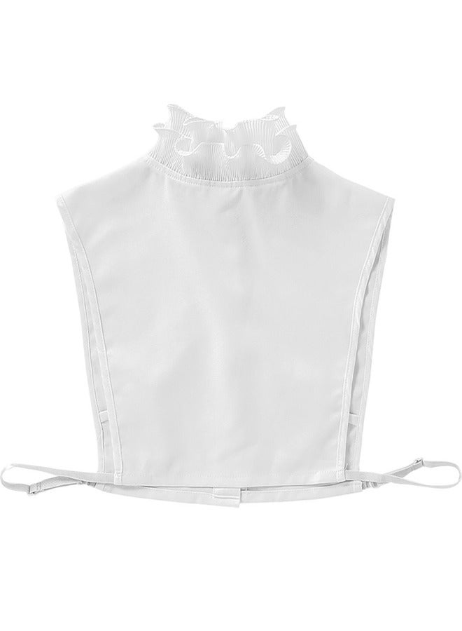 GUSGU الشيفون السيدات ذوي الياقات البيضاء طية صدر السترة طية صدر السترة القابلة للإزالة دمية طية صدر السترة السيدات القميص نصف قميص نصف وهمية - Image 3