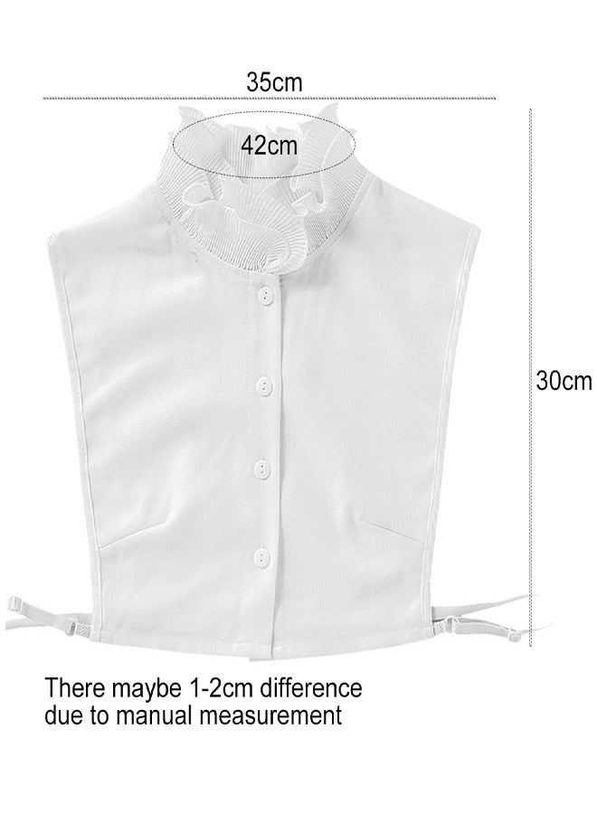 GUSGU الشيفون السيدات ذوي الياقات البيضاء طية صدر السترة طية صدر السترة القابلة للإزالة دمية طية صدر السترة السيدات القميص نصف قميص نصف وهمية - Image 2