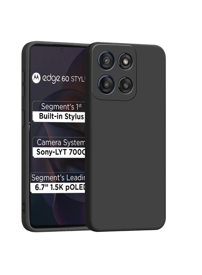 Motorola Moto Edge 60 Stylus 5G Back Cover Case Soft Micro-Fibrer Lining Inside Camera Protection Bump Shockproof Back Cover for Moto Edge 60 Stylus - Image 1