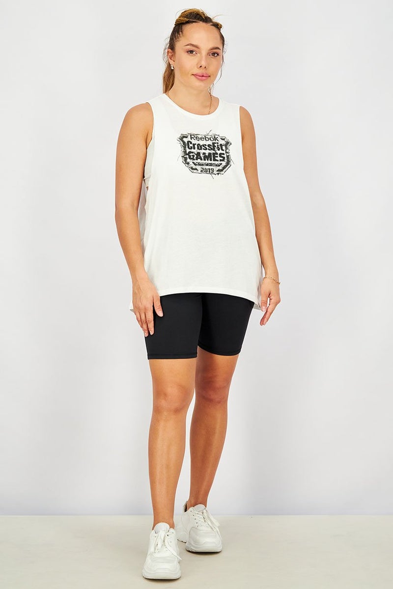 Reebok Women Sportswear Fit Training Tank Top, White and Black - Image 3