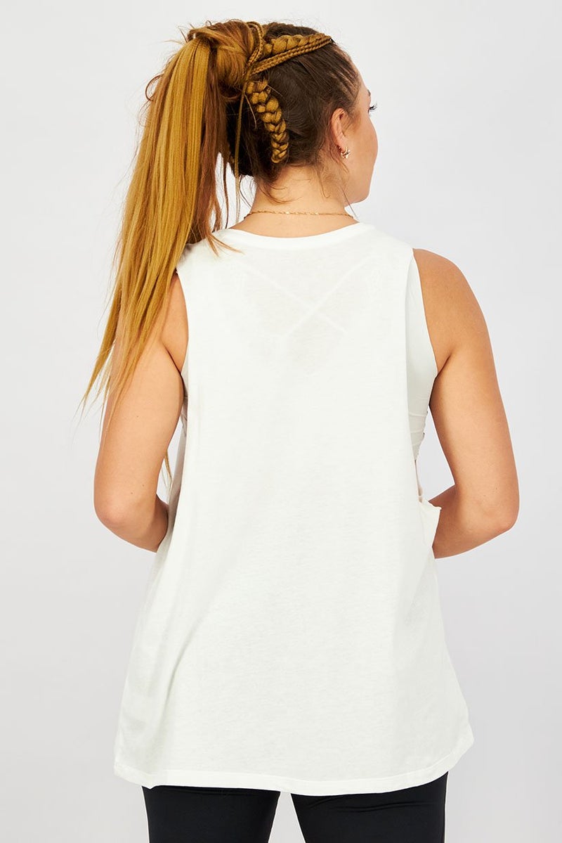 Reebok Women Sportswear Fit Training Tank Top, White and Black - Image 4