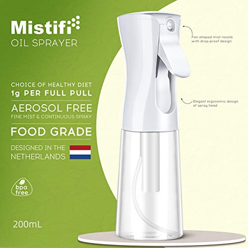Mistifi Oliver Oil Sprayer for cooking, Spray bottle 6oz, Non-Aerosol Refillable Dispenser Oil Mister (set of 2) - Image 4