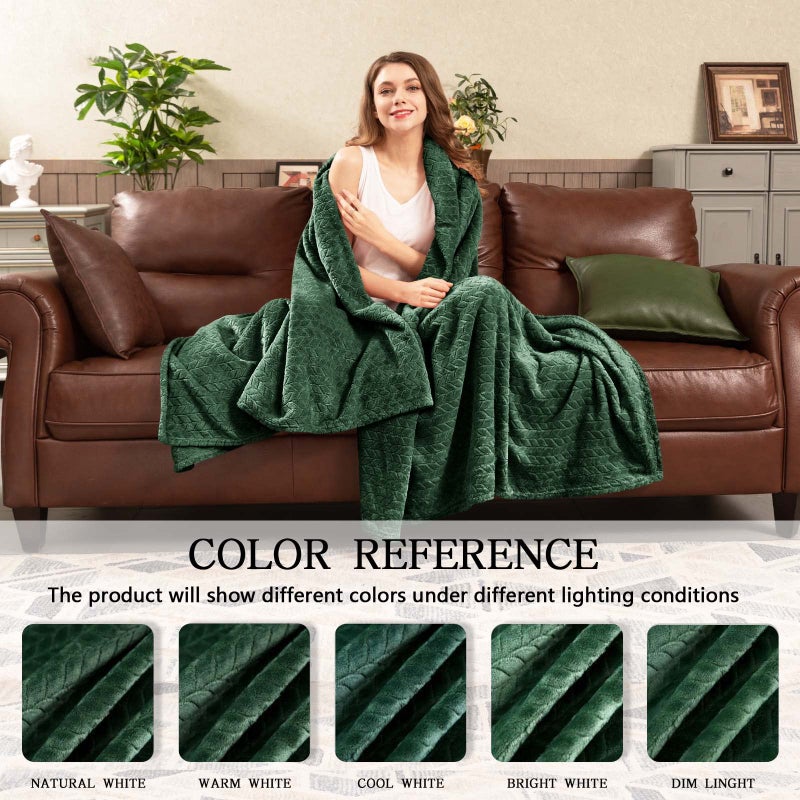 inhand Fleece Twin Blanket for Bed Green Throw Blanket for Couch Super Soft Cozy Warm Blankets and Throws Lightweight Fuzzy Large Blanket for Sofa Bed Office,60x90 inches - Image 5