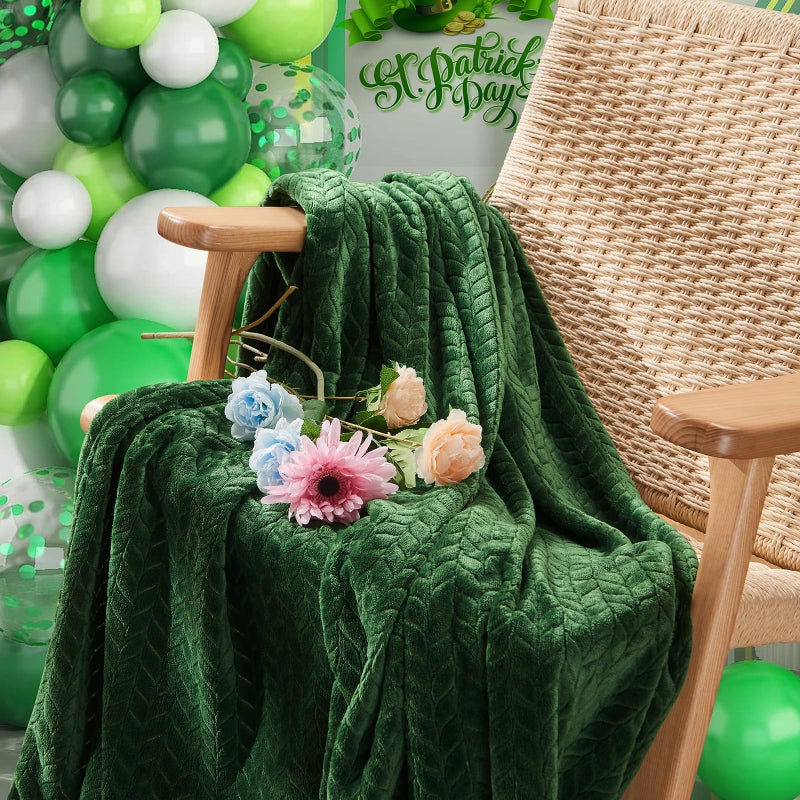 inhand Fleece Twin Blanket for Bed Green Throw Blanket for Couch Super Soft Cozy Warm Blankets and Throws Lightweight Fuzzy Large Blanket for Sofa Bed Office,60x90 inches - Image 2