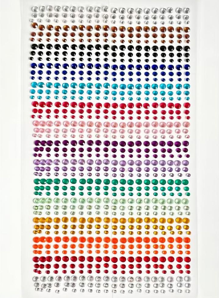 Crystal Gem Stickers Rhinestone Self Adhesive Jewels Sticker for Face Eyes Nails Kids DIY Craft Cards Embellishment Diamond Decorations 15 Colors 3 Sizes 900PCS - Image 1