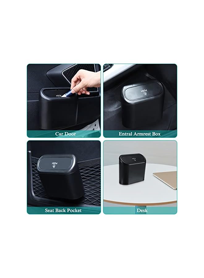 jaexest Car Trash Can with Lid, Mini Auto Dustbin Garbage Organizer with 30 Pcs Plastic Trash Bag, Automotive Garbage Container Bin for Vehicle, Home, Office - Image 5