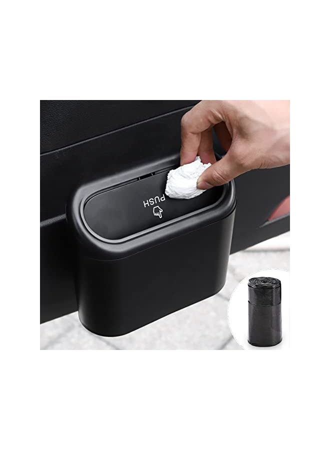 jaexest Car Trash Can with Lid, Mini Auto Dustbin Garbage Organizer with 30 Pcs Plastic Trash Bag, Automotive Garbage Container Bin for Vehicle, Home, Office - Image 1