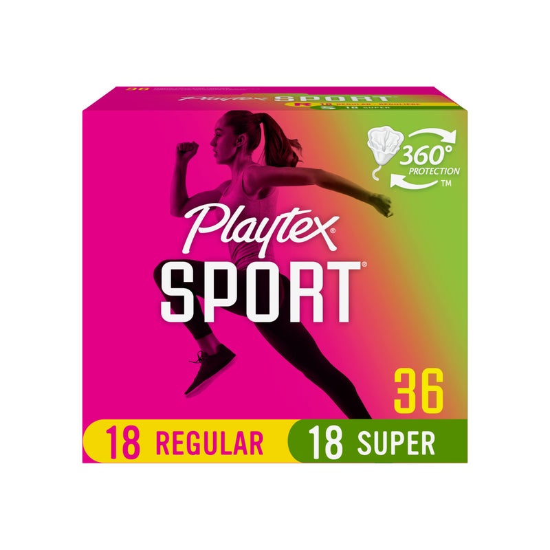 Playtex Sport Tampon Multipack, Unscented, (18 Regular/18 Super) 36 Count - Image 1