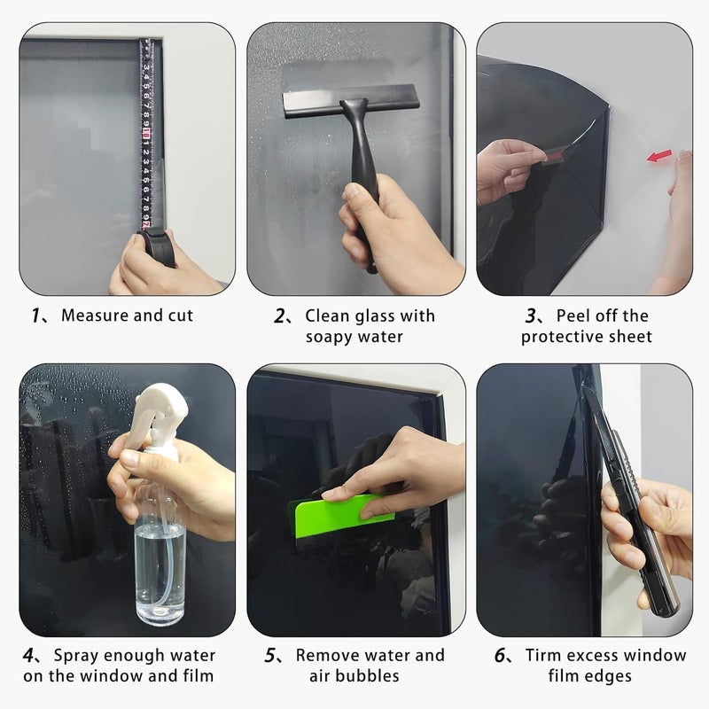 Lmlpt Window Film Tint Kit,6 Pcs Window Privacy Film Installation Tools Kit for Car and Glass,Complete Application Tool Kit Easy to Apply Window Tinting Film Vinyl Wrap Application Set for Home Office - Image 2