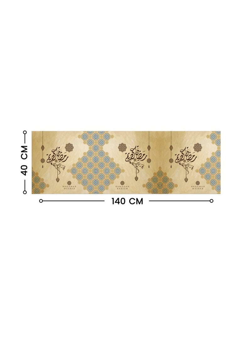 Intex Curtains House Intex Home Ramadan Table Runner – Sleek Modern Design in Premium Linen Velvet, 40x140 cm, Perfect for Your Ramadan Feast.  - Image 3