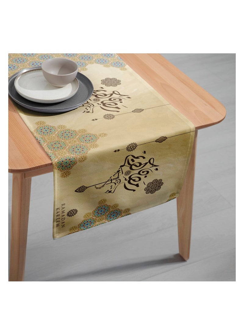 Intex Curtains House Intex Home Ramadan Table Runner – Sleek Modern Design in Premium Linen Velvet, 40x140 cm, Perfect for Your Ramadan Feast.  - Image 2