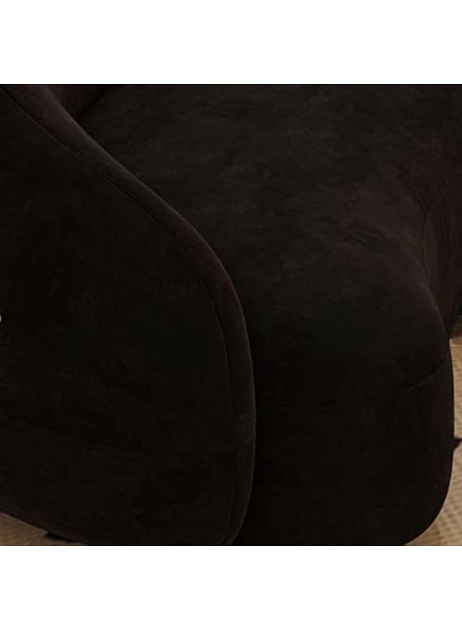 Ripple FURNITURE UAE Homes Drawing Room Loveseat with Sloped Arms, Black Upholstery - Image 3