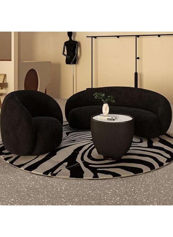 Ripple FURNITURE UAE Homes Drawing Room Loveseat with Sloped Arms, Black Upholstery - Image 1