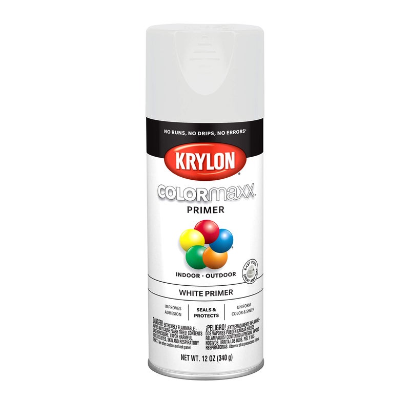 Krylon K05584007 COLORmaxx Primer Spray Paint for Indoor/Outdoor Use, White, 12 Ounce (Pack of 1) - Image 3