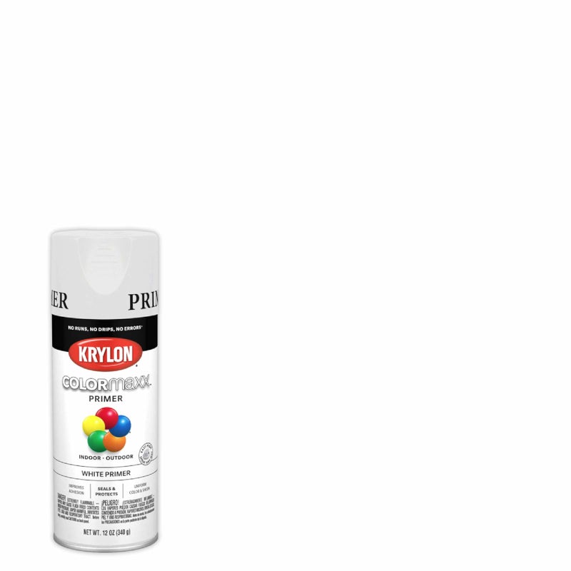 Krylon K05584007 COLORmaxx Primer Spray Paint for Indoor/Outdoor Use, White, 12 Ounce (Pack of 1) - Image 2