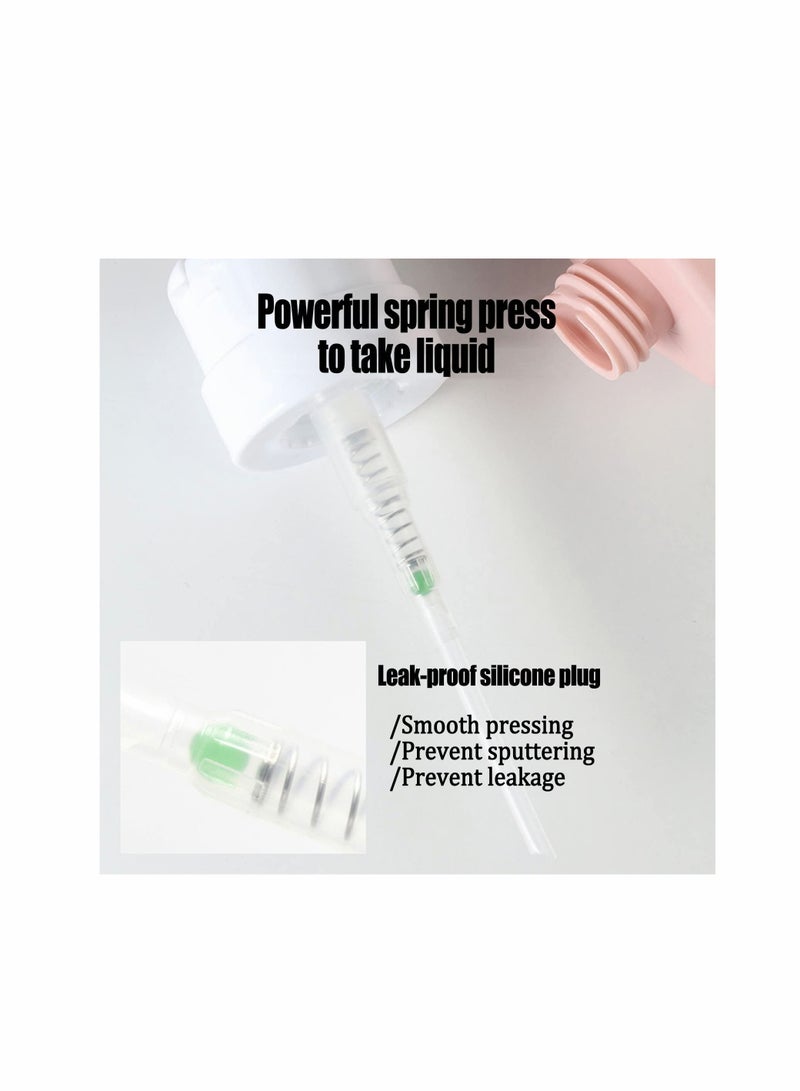 Push Down Pump Dispenser, Diamond Shaped Lockable Refillable Dispenser Bottle Portable Travel Bottles Set for Toiletries Containers Nail Polish Makeup Remover Shampoo Lotion (4 Pack 4 Color) - Image 3